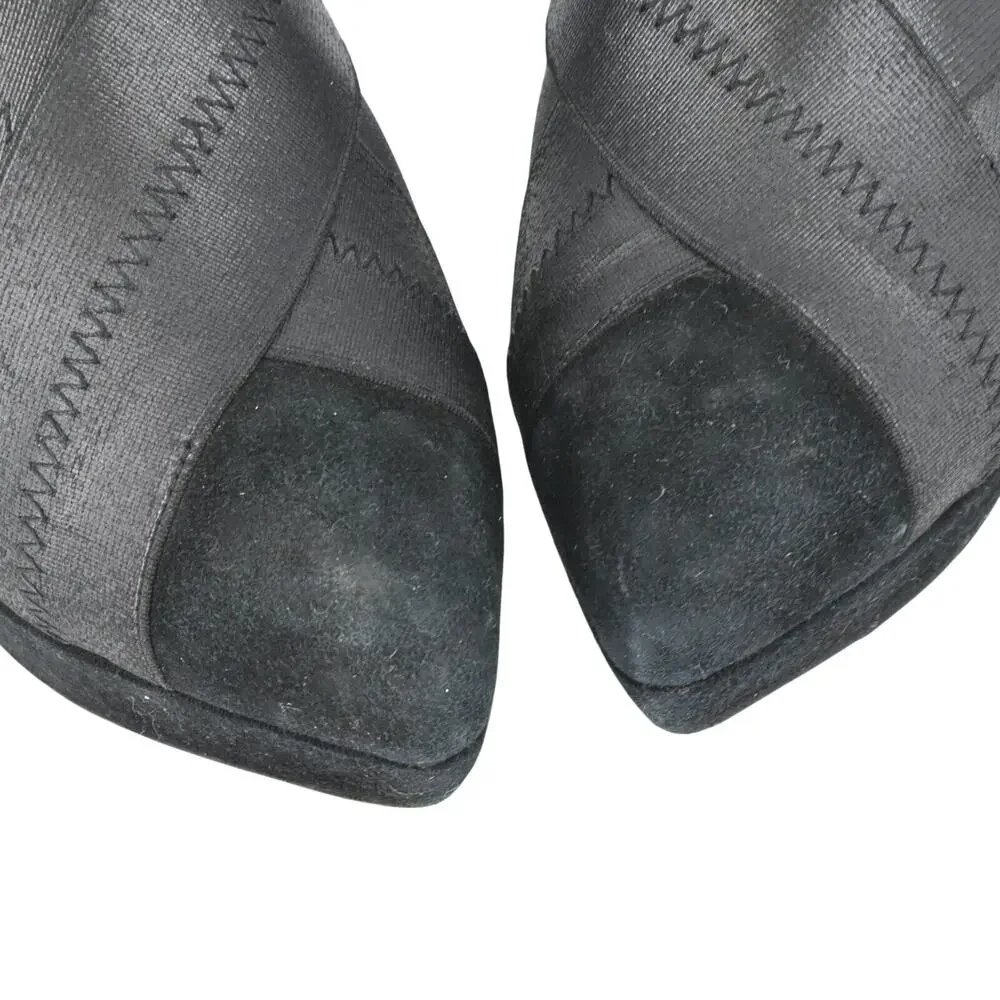 YSL Saint Laurent Black Elastic Platform High Heel Booties Size 36.5 - Picture 5 of 13